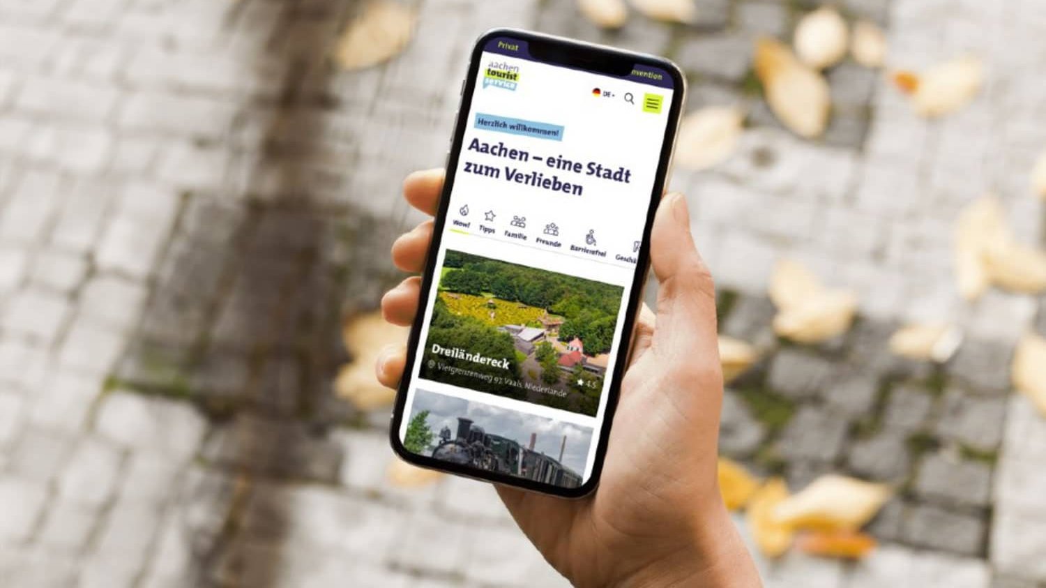 Die neue Website der aachen tourist service e.V. wurde im Mobile-First-Ansatz umgesetzt.